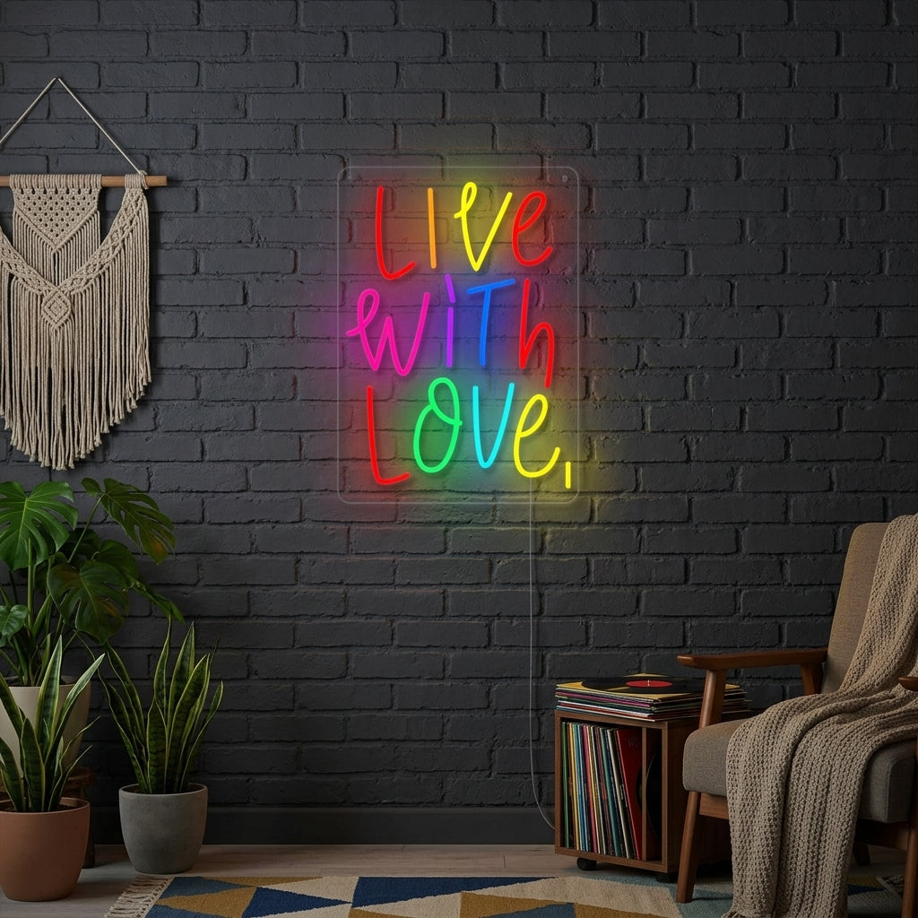"Live With Love" Neon Verlichting