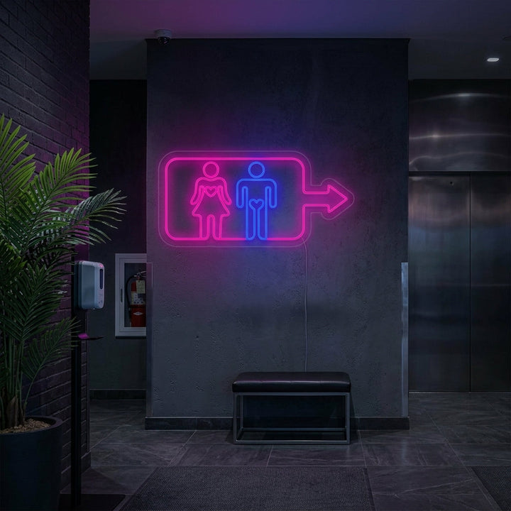 "Mannen Vrouwen Toilet Wasruimte Muur" Neon Verlichting