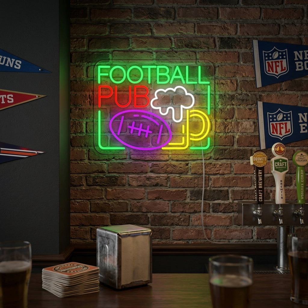 "Bier, Football pub" Neon Verlichting