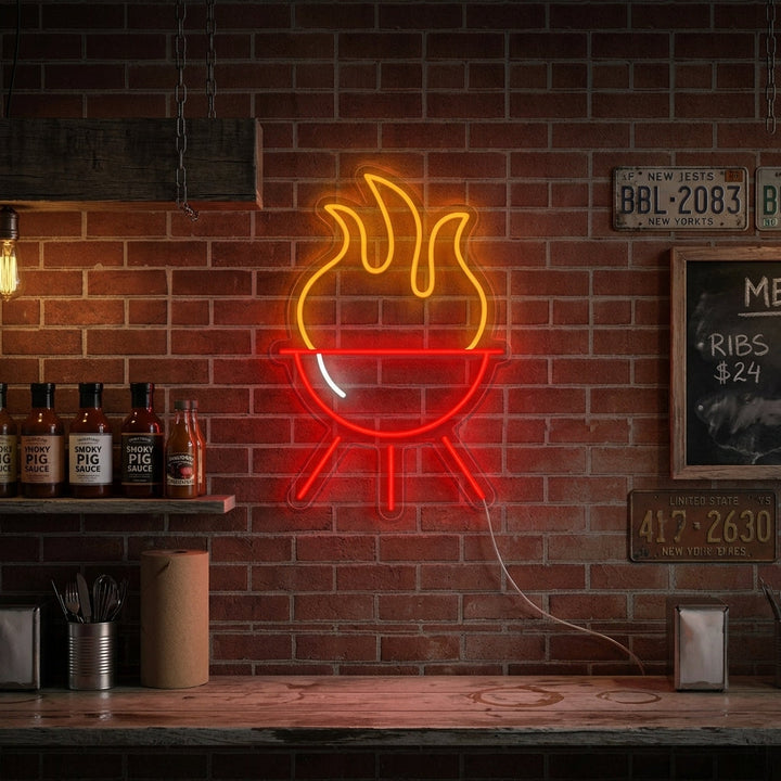 "Barbecuerestaurant En Barbecue" Neon Verlichting