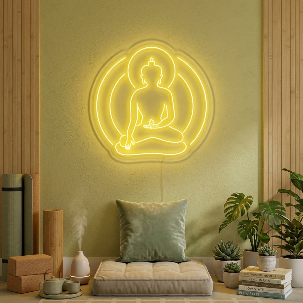"Boeddha yoga, yogakamerdecoratie" Neon Verlichting