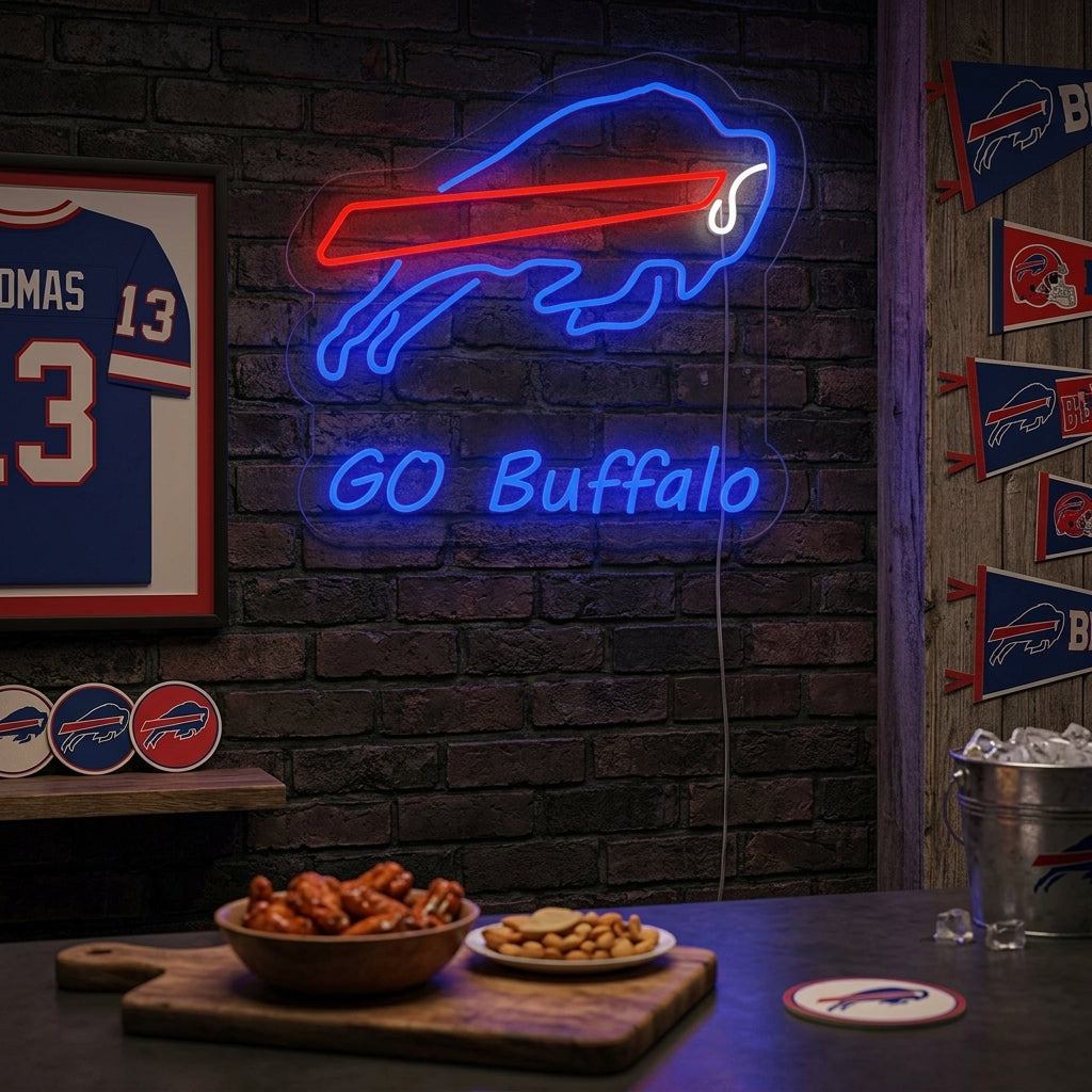 "Go Buffalo, Stier" Neon Verlichting