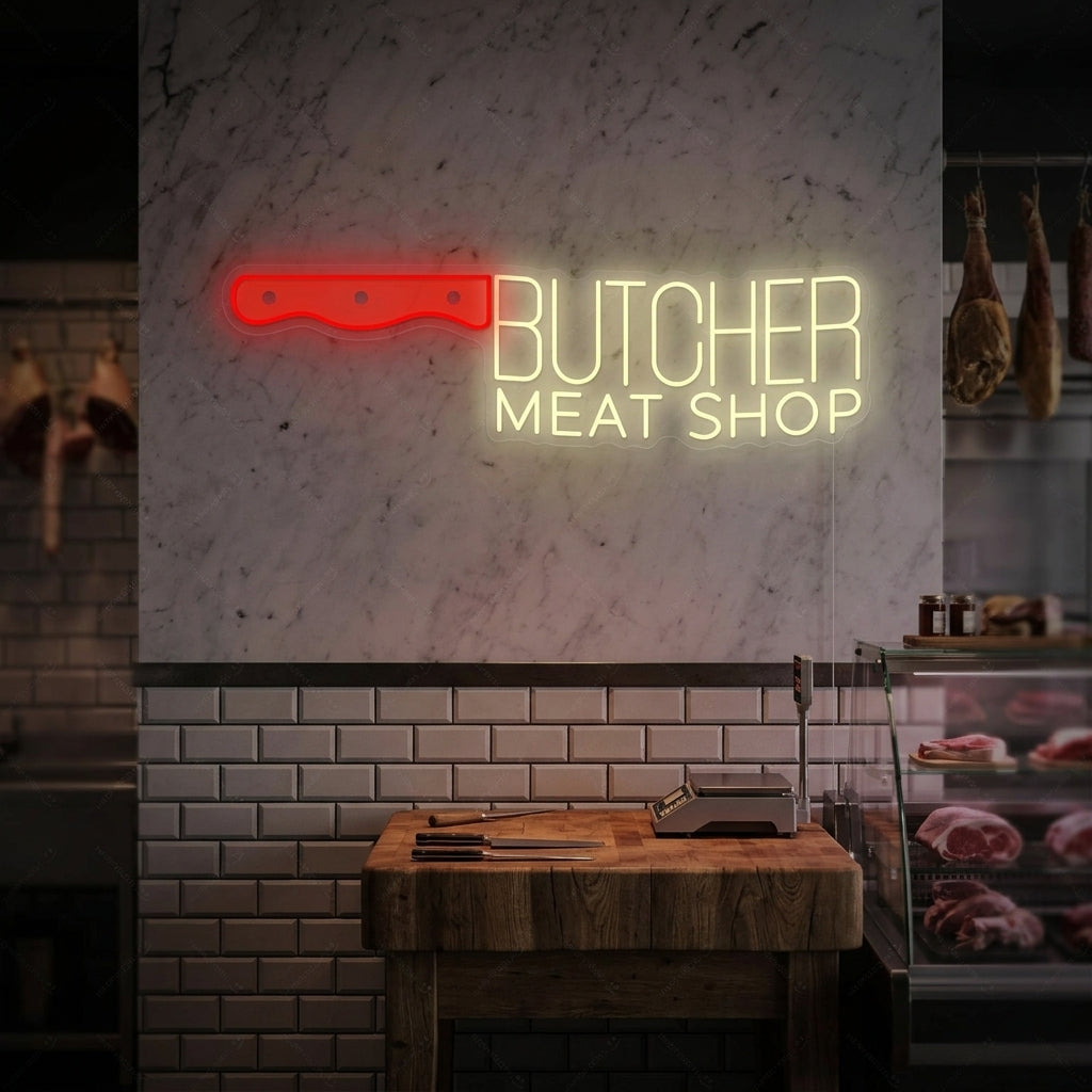 "Butcher Meat Shop" Neonbord