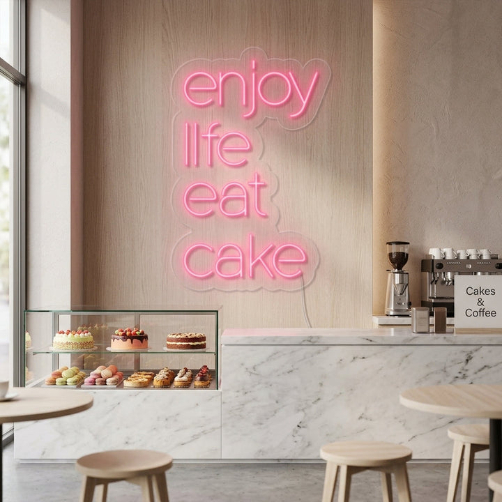 "Enjoy Life Eat Cake" Neon Verlichting