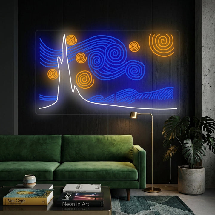 "Sterrennacht Vincent Van Gogh" Neon Verlichting