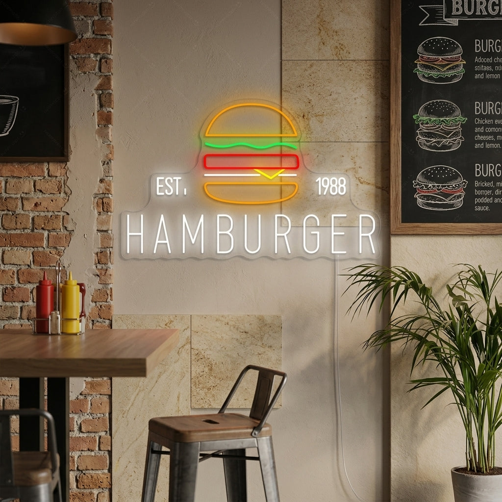 "Aangepaste Hamburger Logo" Neonbord