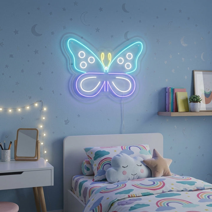 "Blauwe Vlinder" Neon Verlichting