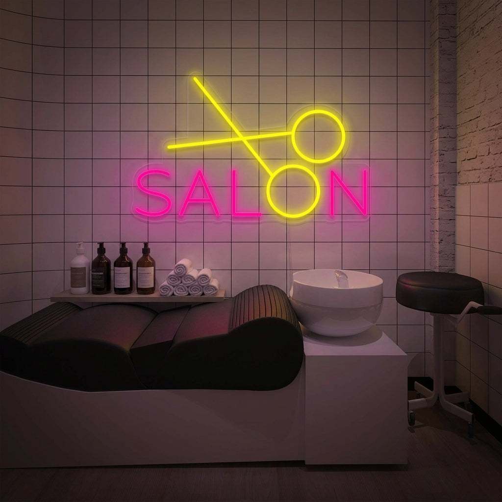 "salon, Friseursalon, Schere" Neon Verlichting