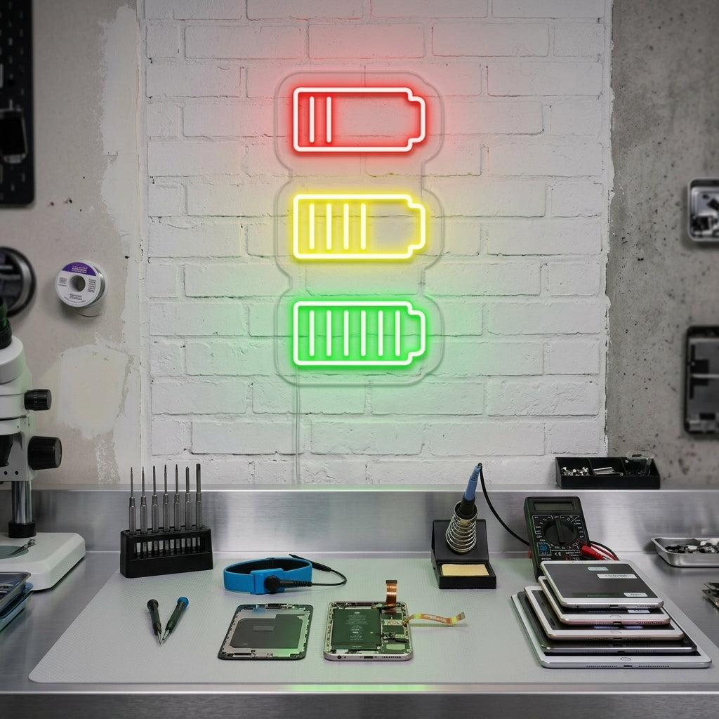 "Batterijniveau" Neon Verlichting