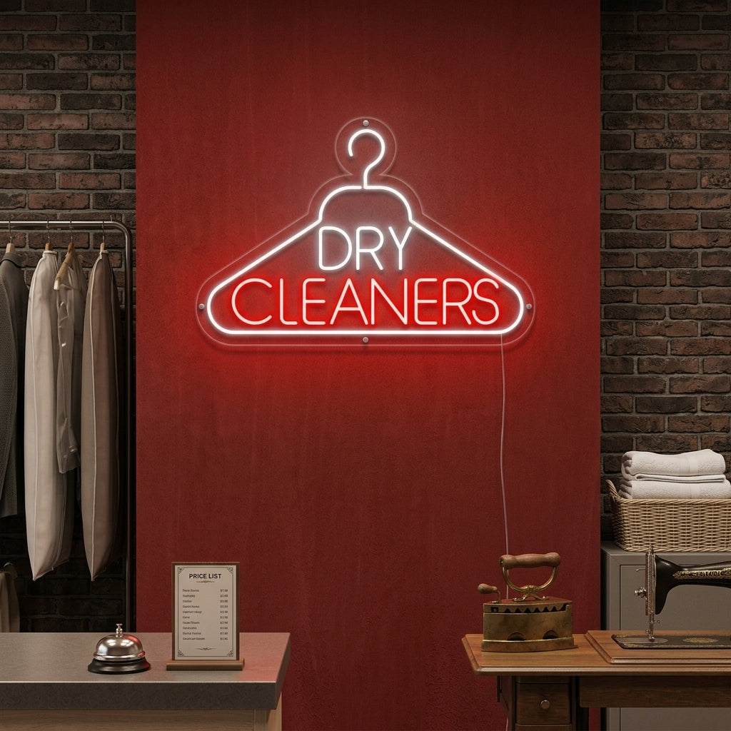 "Wasserij, Dry Cleaners" Neon Verlichting