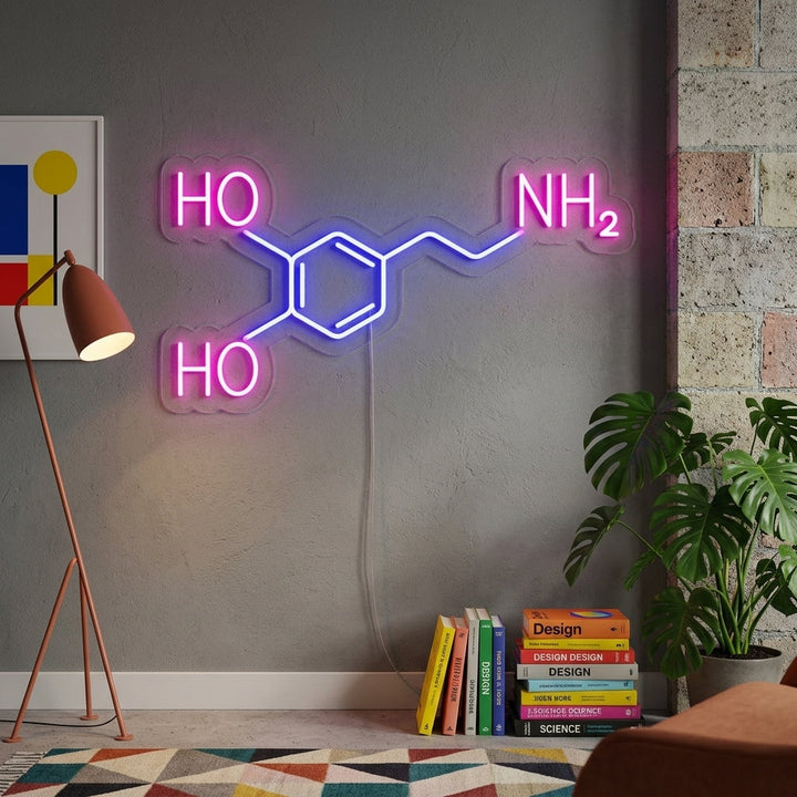 "Molecuul Dopamine" Neon Verlichting