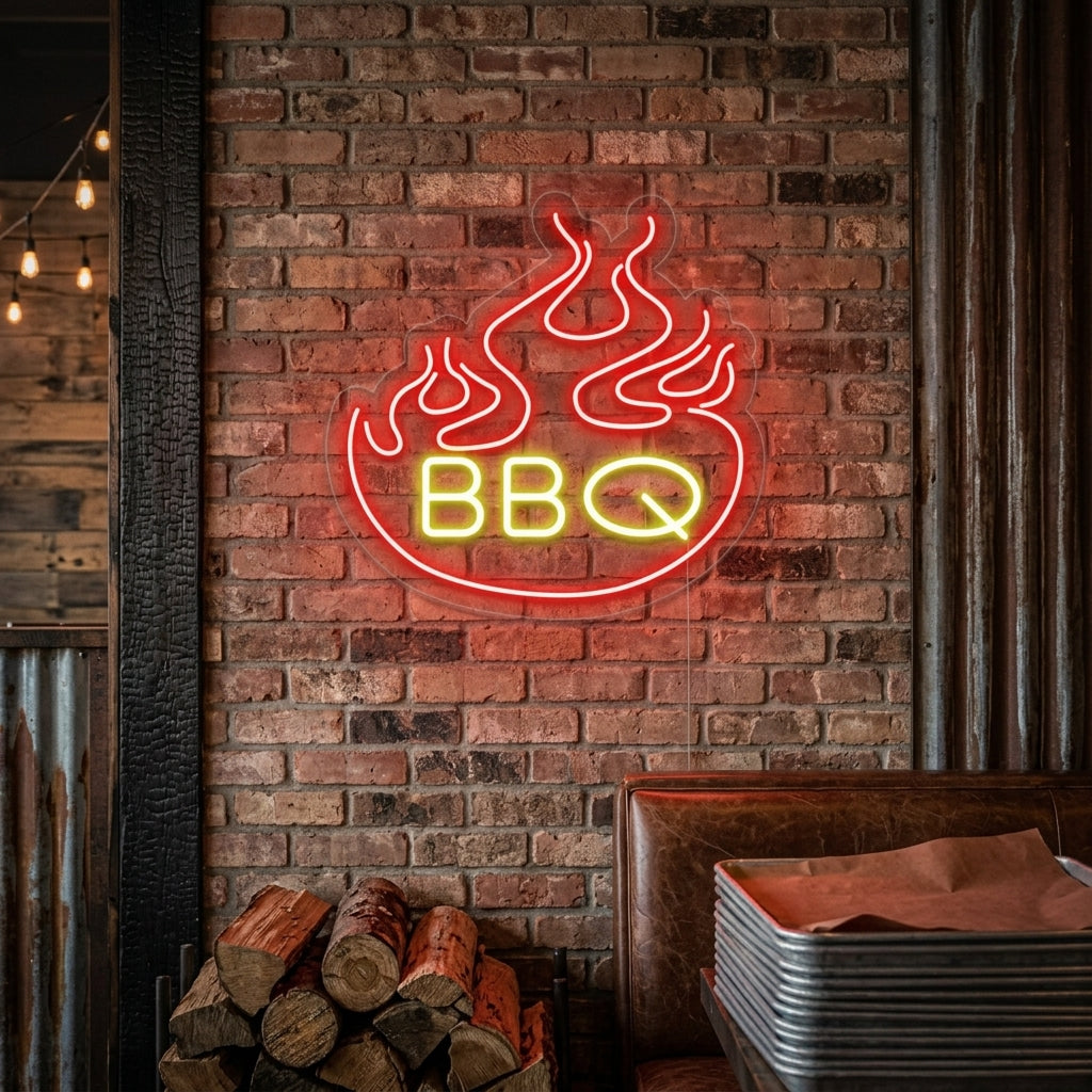"Vlammen, BBQ" Neon Verlichting