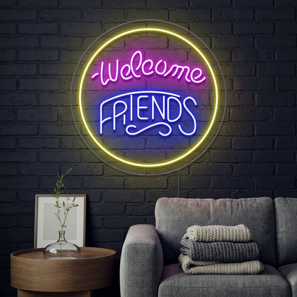 "Welcome Friends" Neon Verlichting