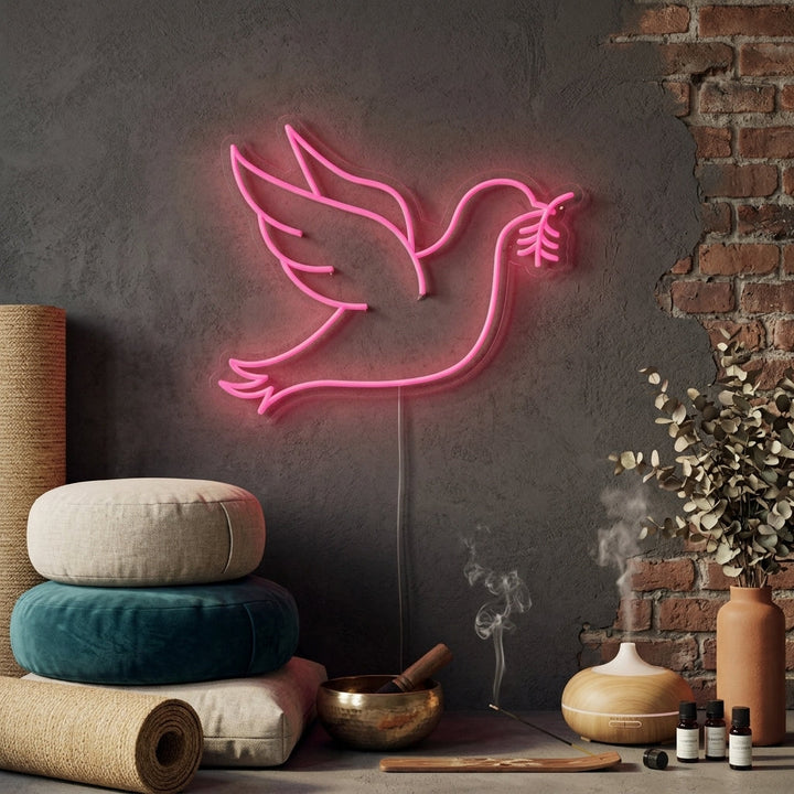 "Duif Vredesduif" Neon Verlichting