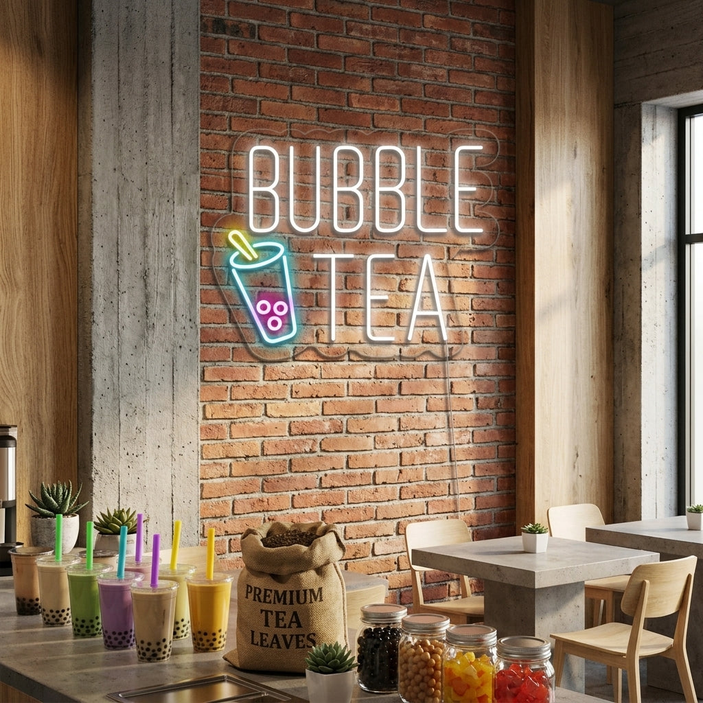 "Kop, Bubble Tea" Neon Verlichting