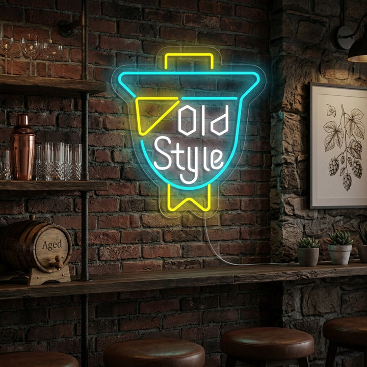 "Vintage Old Style Bierbar" Neon Verlichting