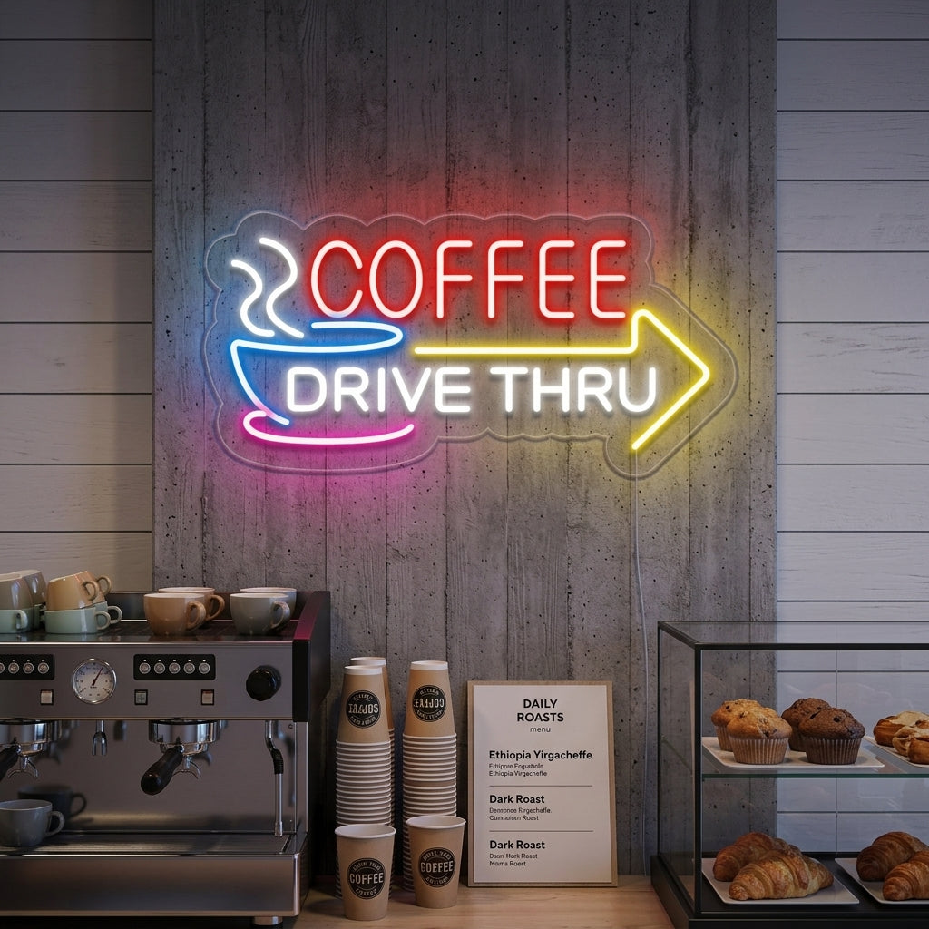 "Coffee Drive Thru" Neon Verlichting
