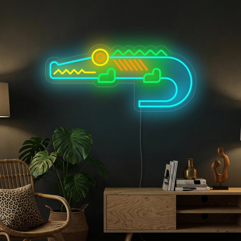 "Schattige Krokodil" Neon Verlichting