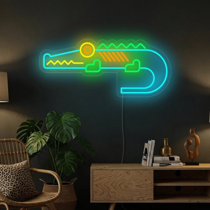 "Schattige Krokodil" Neon Verlichting