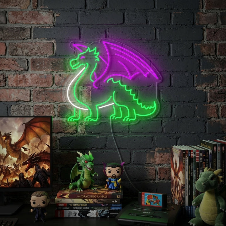 "Draak Met Vleugels" Neon Verlichting