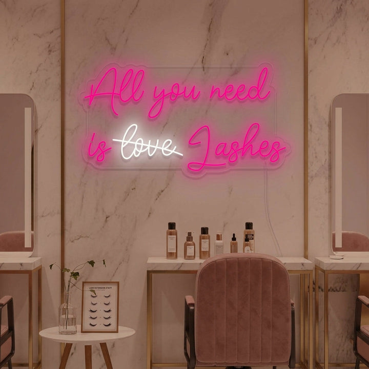 "All You Need Is Lashes Wimpers" Neon Verlichting