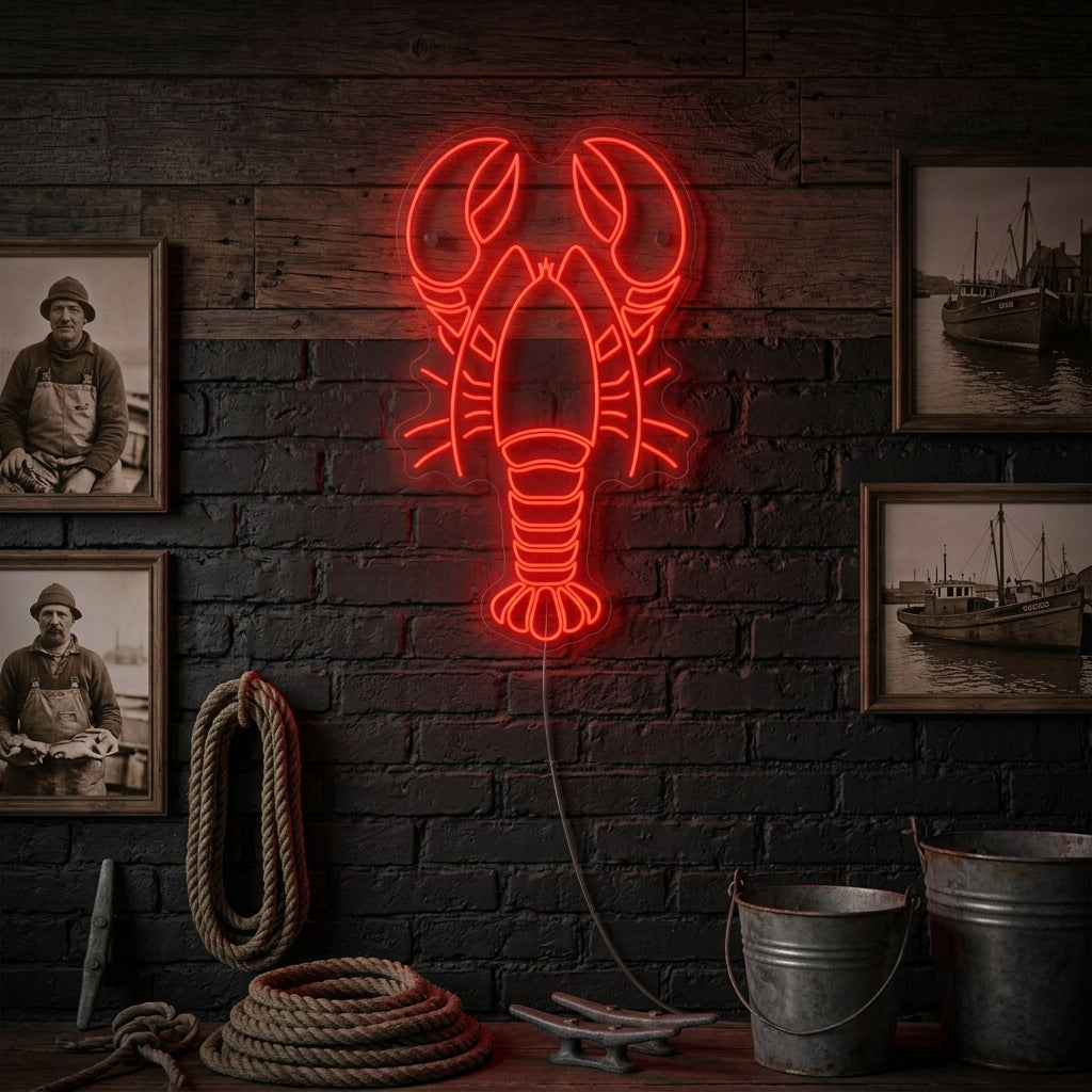 rode kreeft neon sign