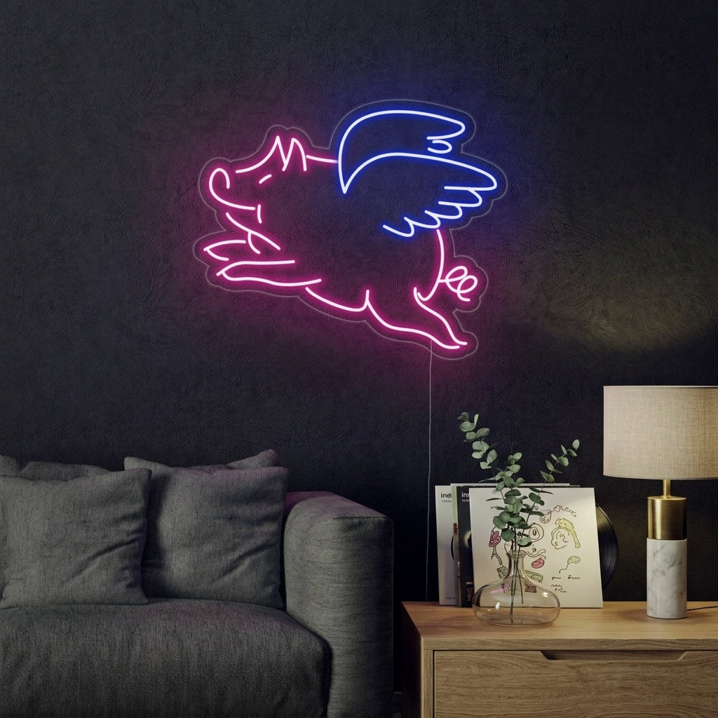 "Vliegend Varken" Neon Verlichting