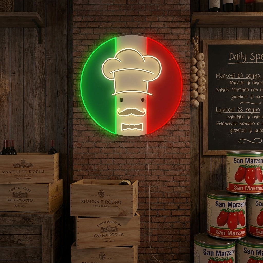 "Chef Italiaans Restaurant Logo" Neonbord