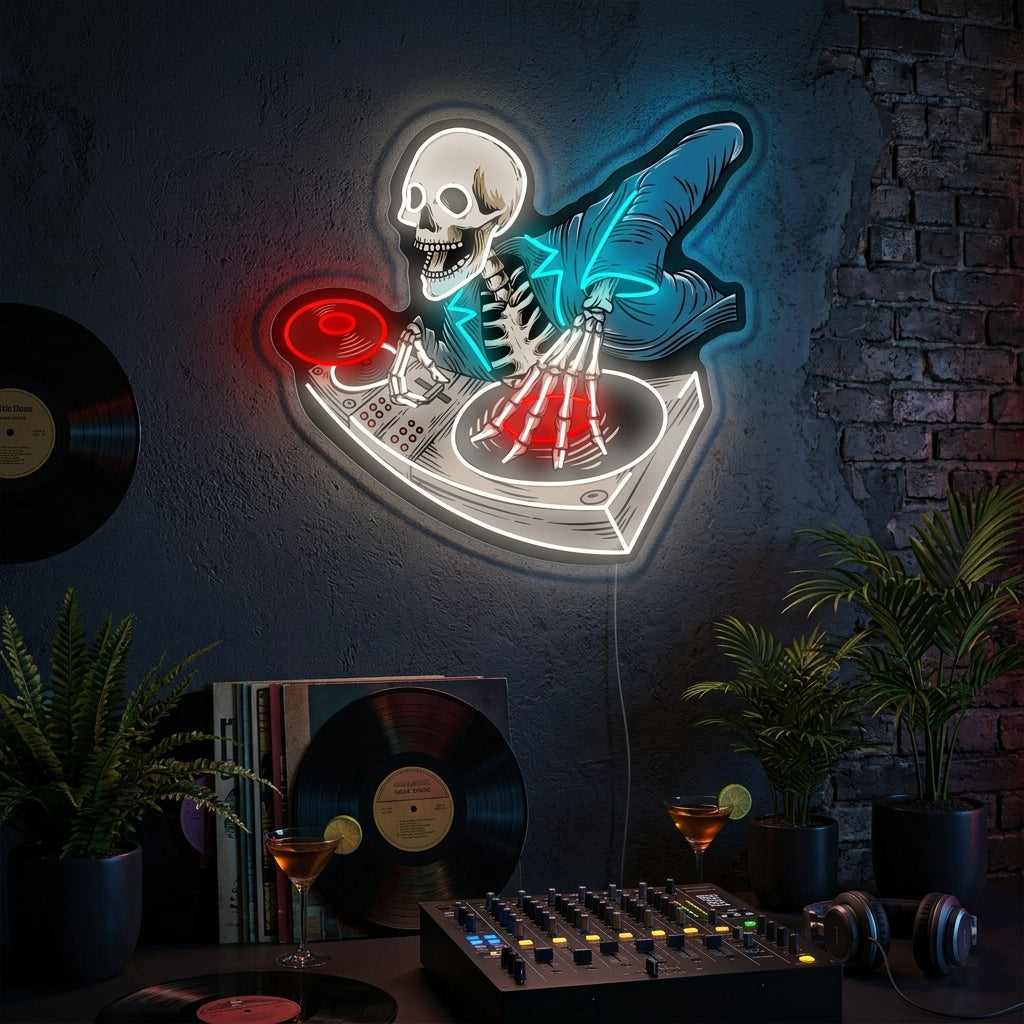 "Skelet Dj" Neonbord