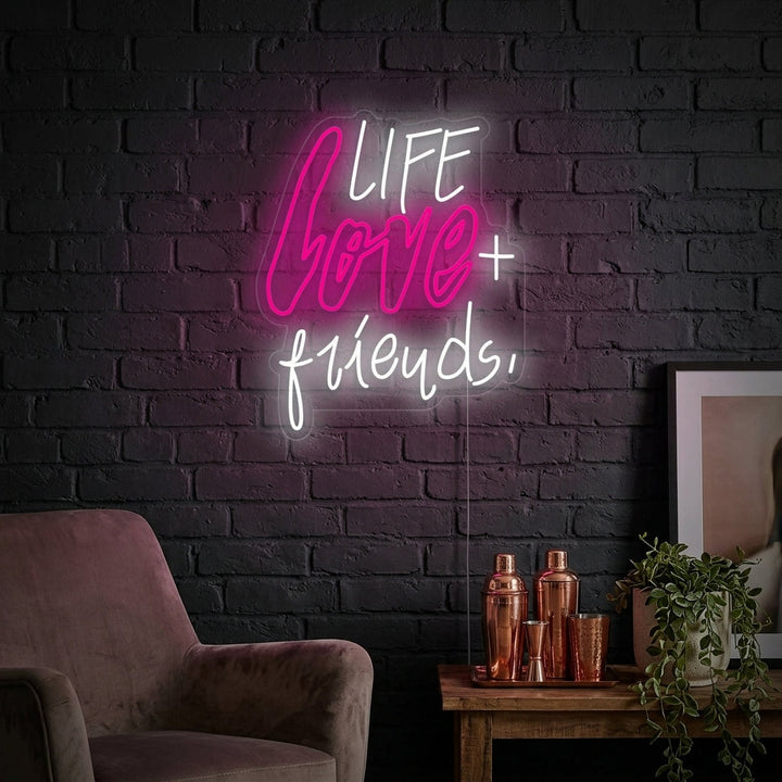 "Life Love Friends" Neon Verlichting