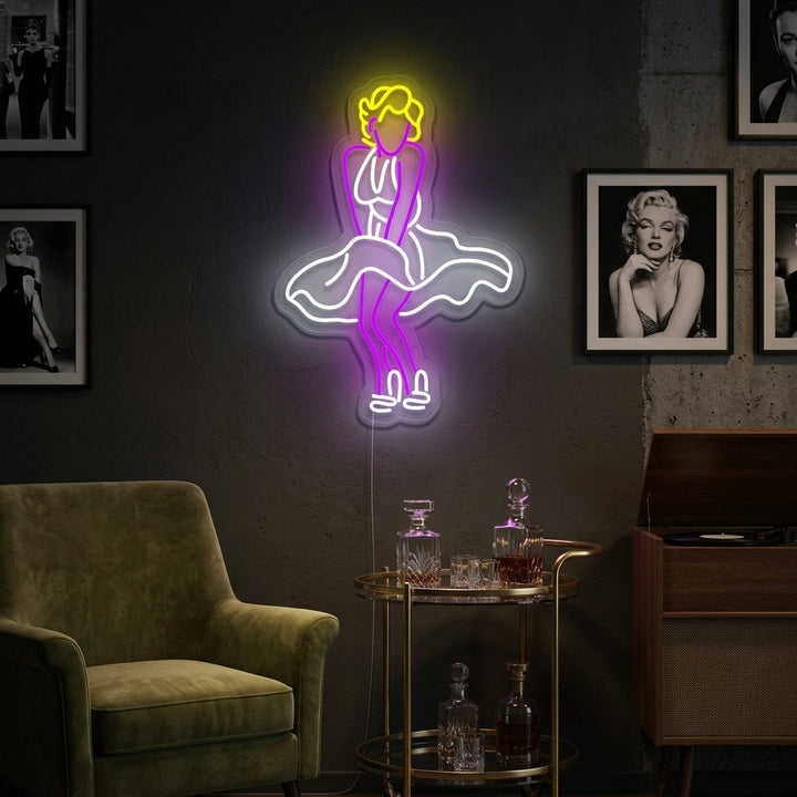 "Vliegende Rok Dansend Meisje" Neon Verlichting