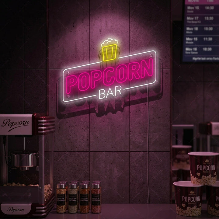 "Popcorn Bar" Neonbord