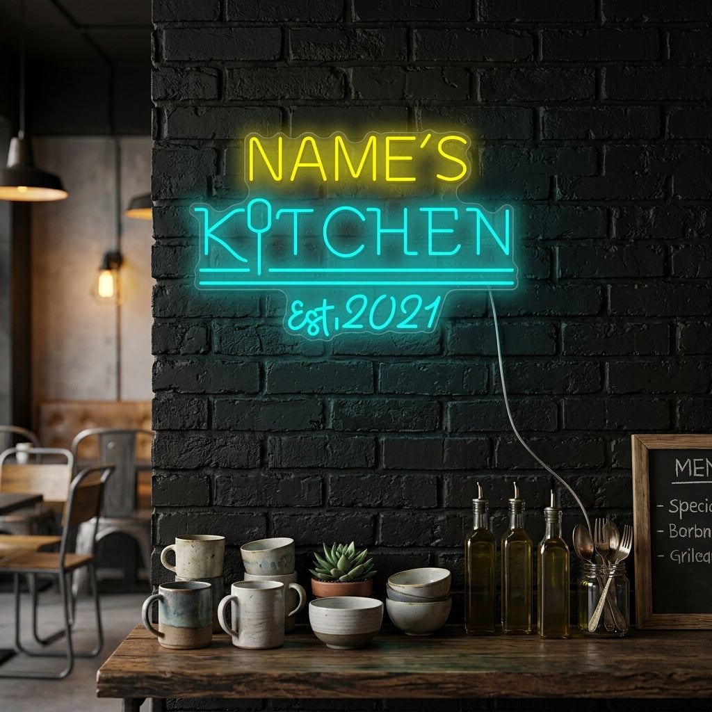 "Aangepaste keuken Logo" Neonbord