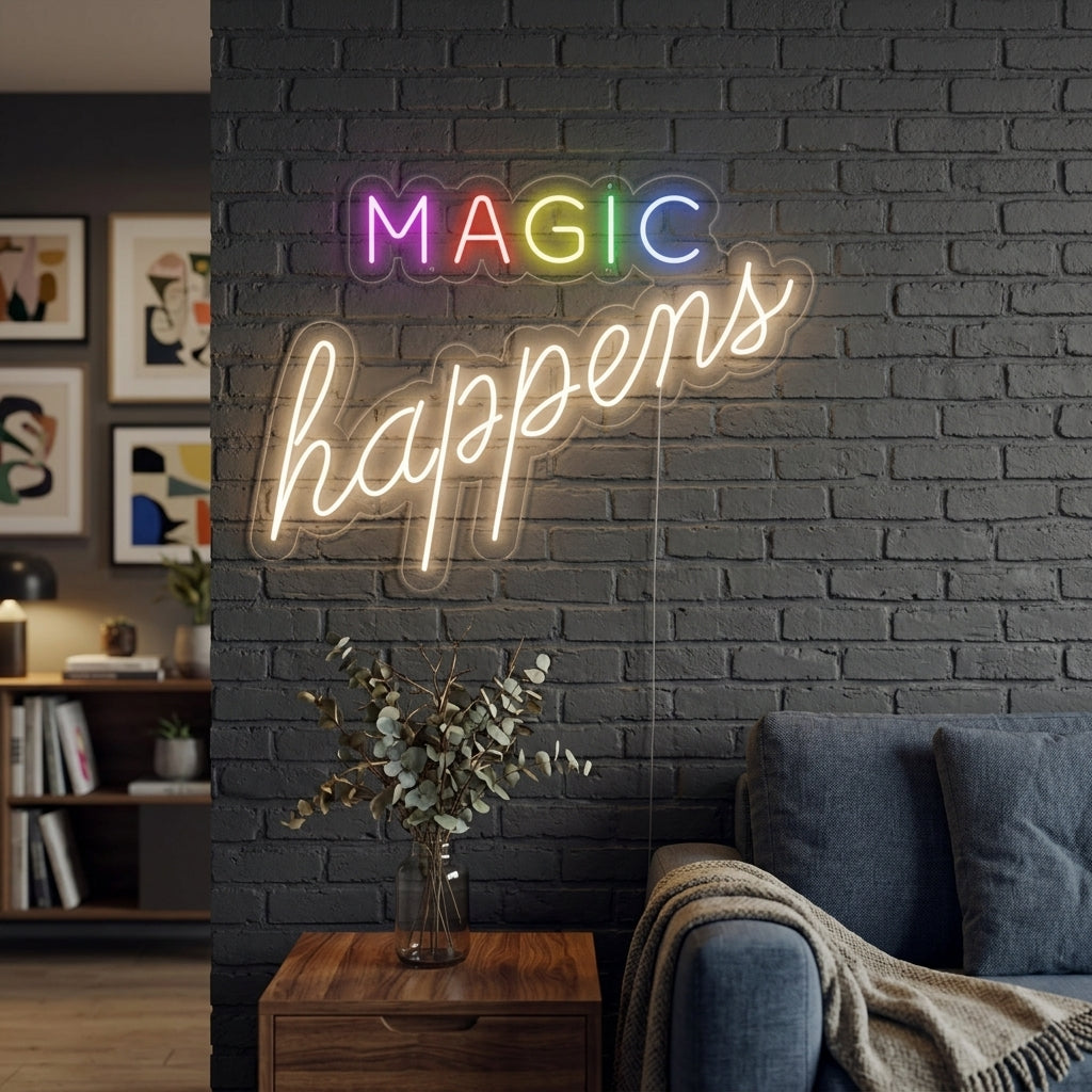 "Magic Happens" Neon Verlichting