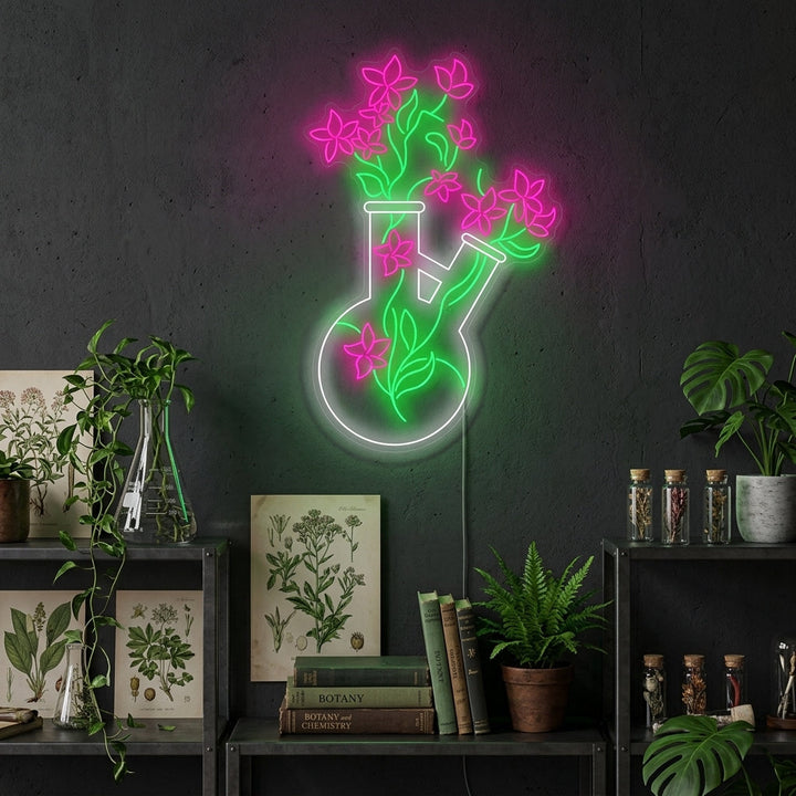 "Chemische buisvaas" Neonbord