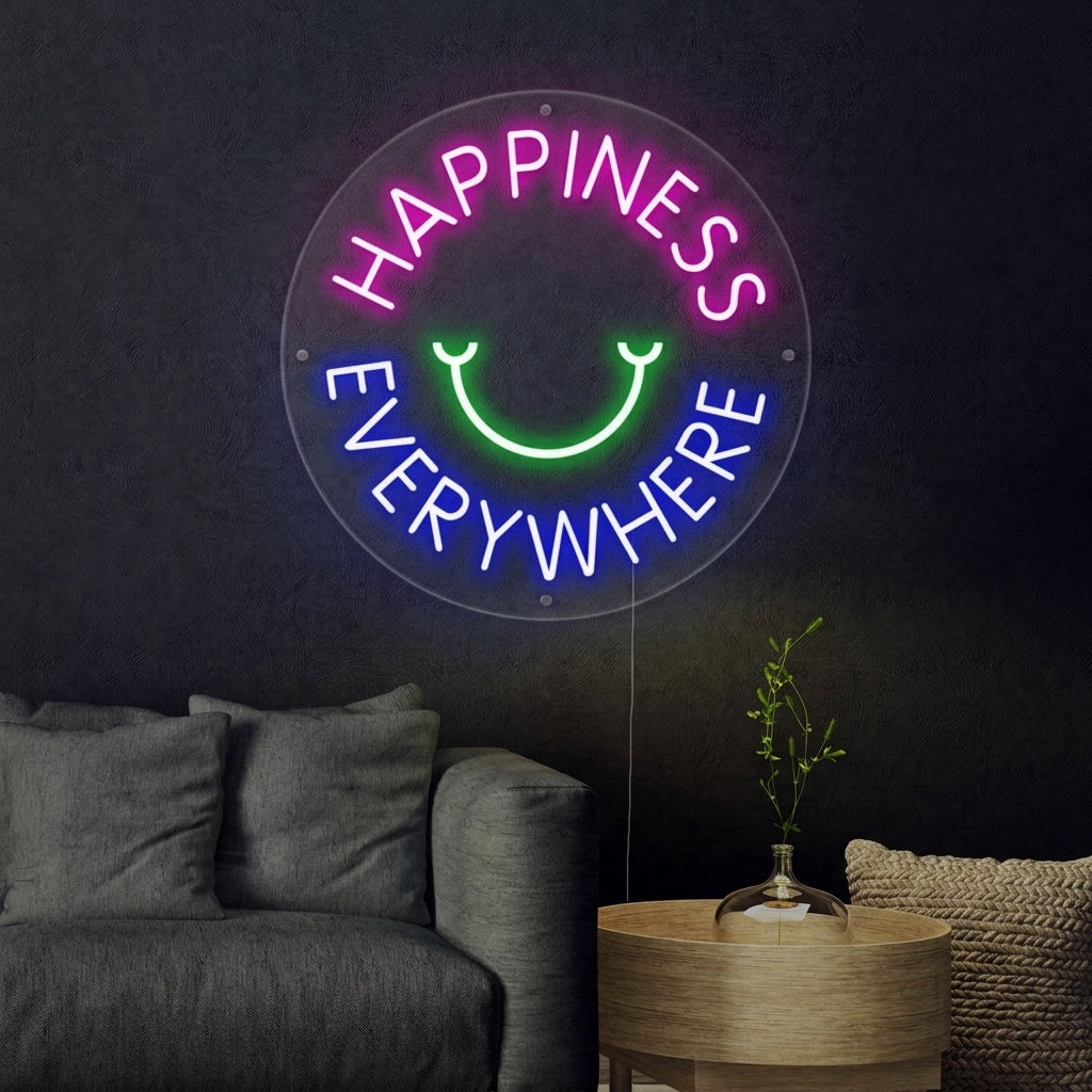 "Happyness Everywhere" Neon Verlichting
