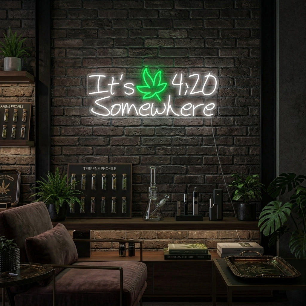 "Its 420 Somewhere Wiet" Neon Verlichting