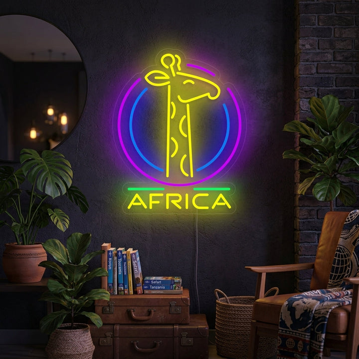 "Afrikaanse Giraffe" Neon Verlichting