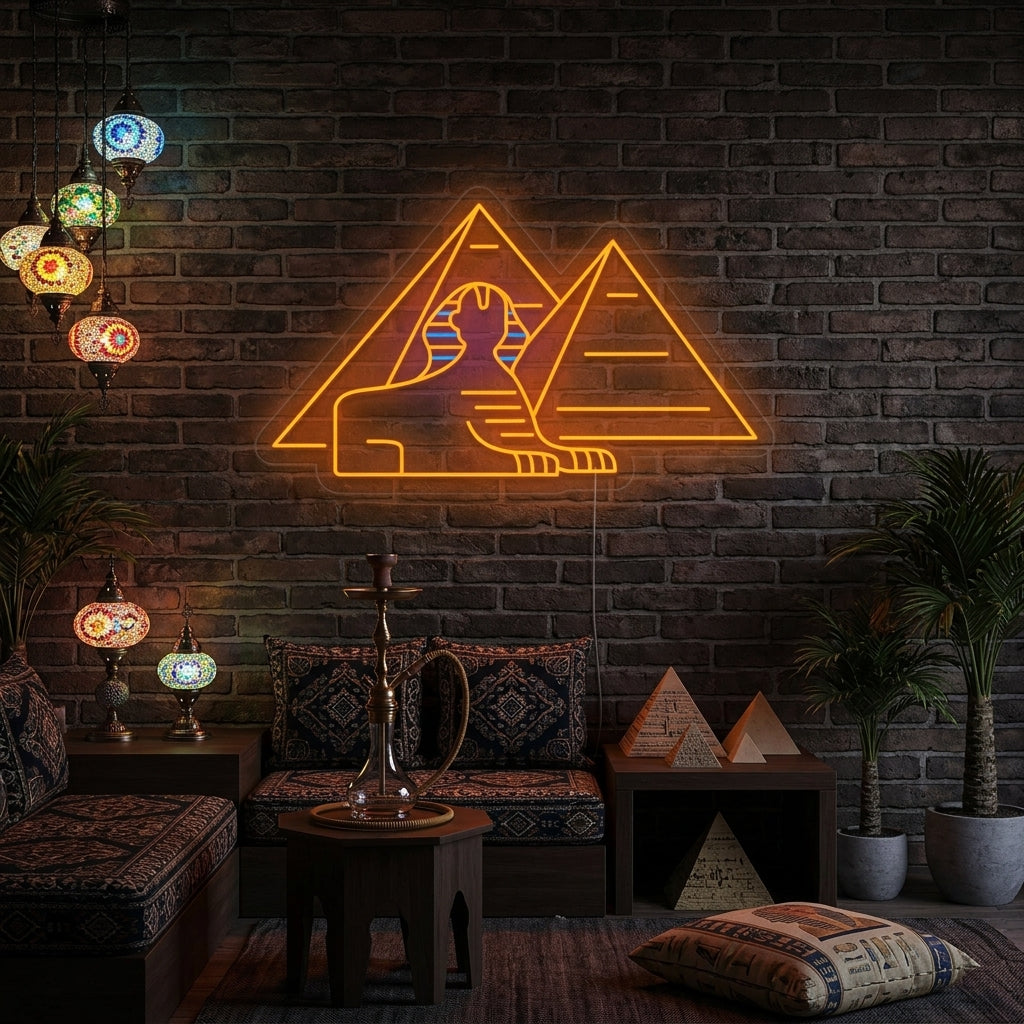 "Sfinx Egyptische Piramides" Neon Verlichting