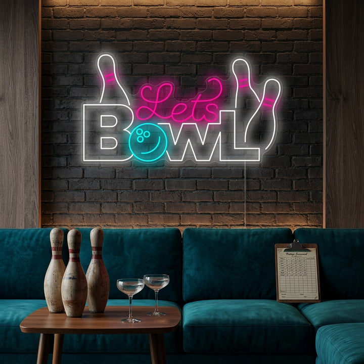 "Lets Bowl" Neonbord