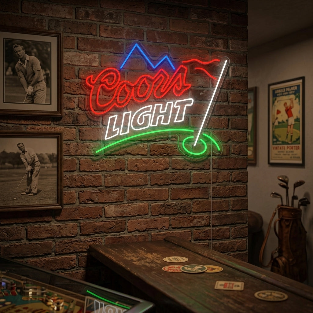 Coors Light golf logo neon sign