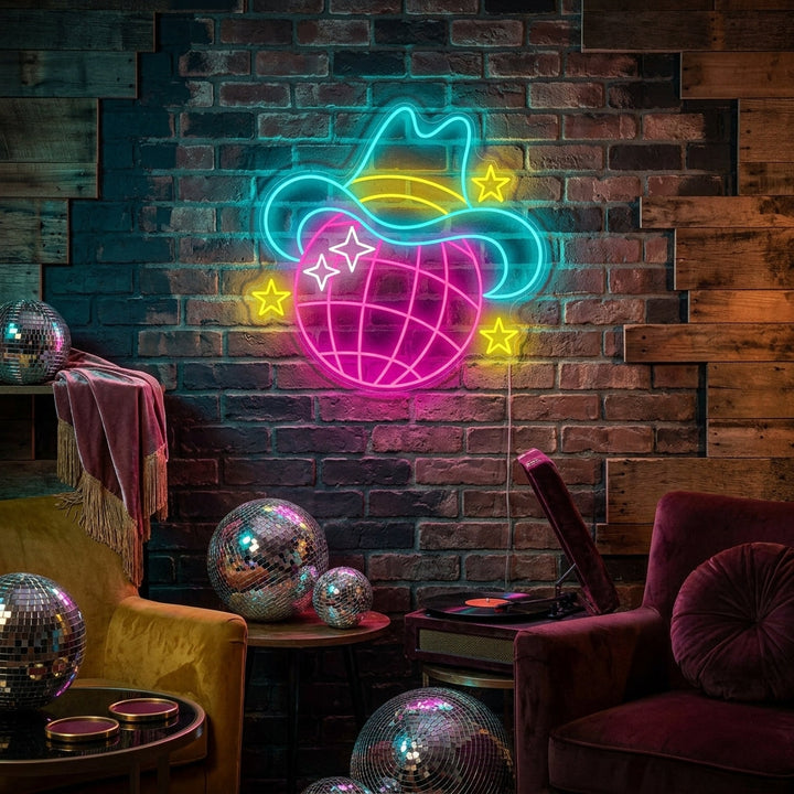 "Disco Bal" Neonbord