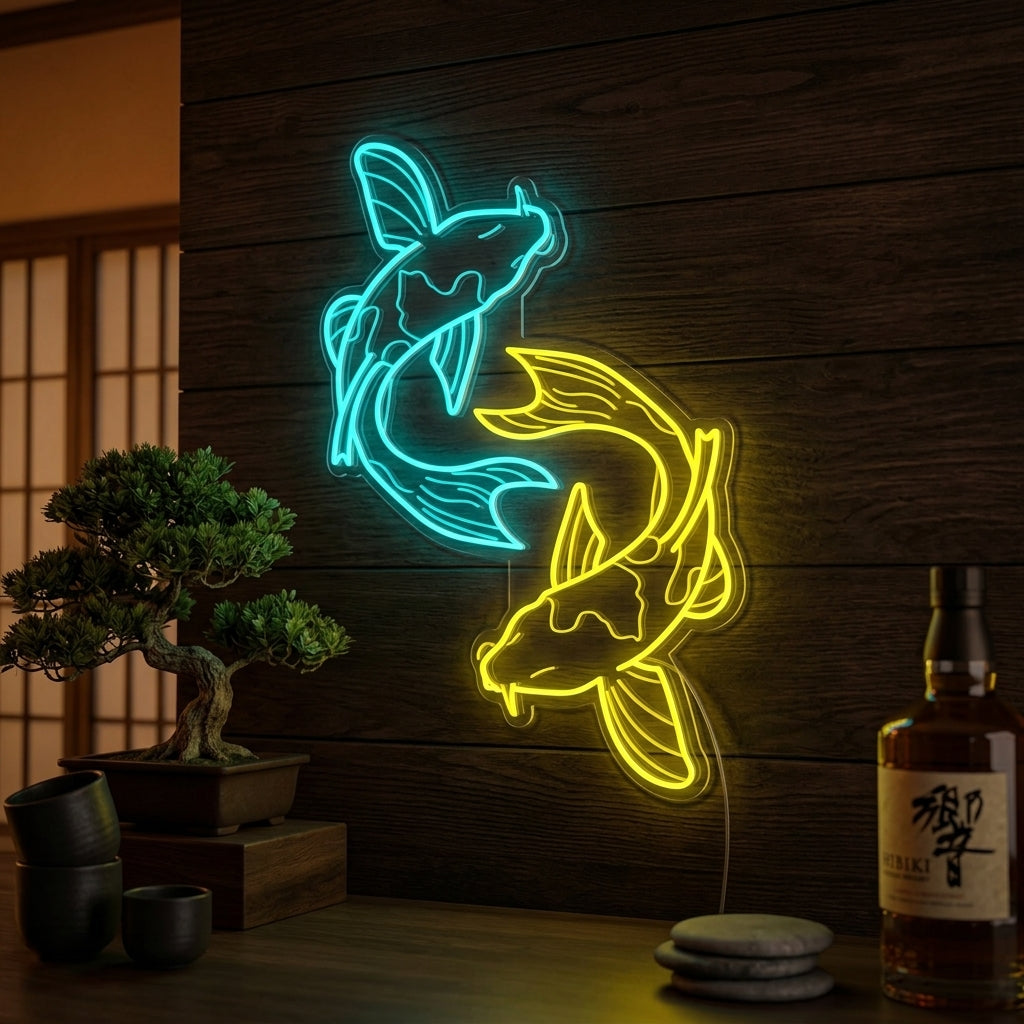 neon koi vissen yin-yang