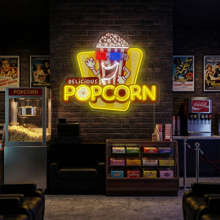 "Delicious Popcorn" Neonbord