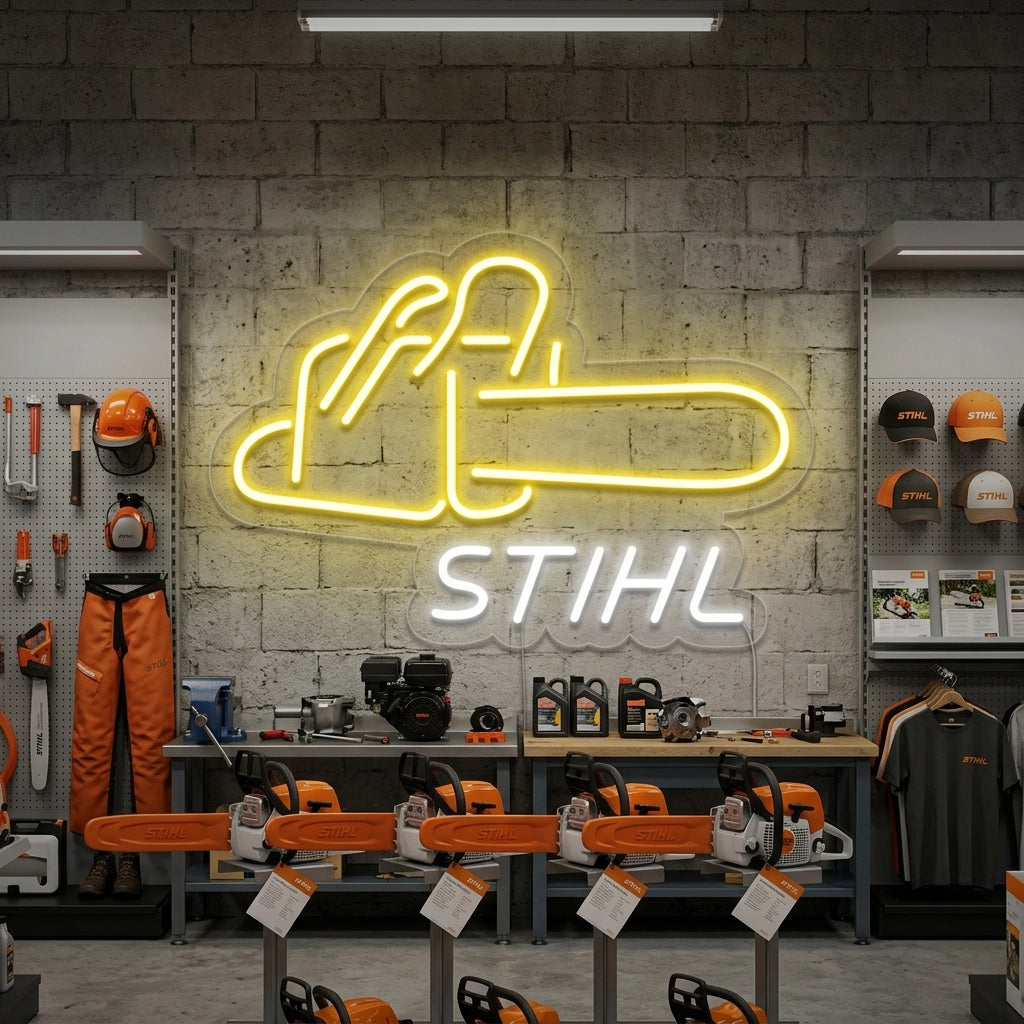 "Stihl, kettingzaag" Neon Verlichting