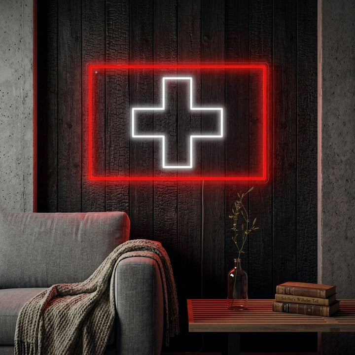 "Vlag Van Zwitserland" Neon Verlichting