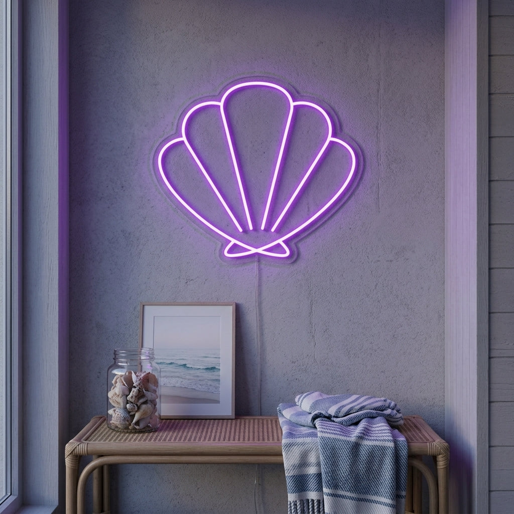 Schelp seashell LED neon paars roze