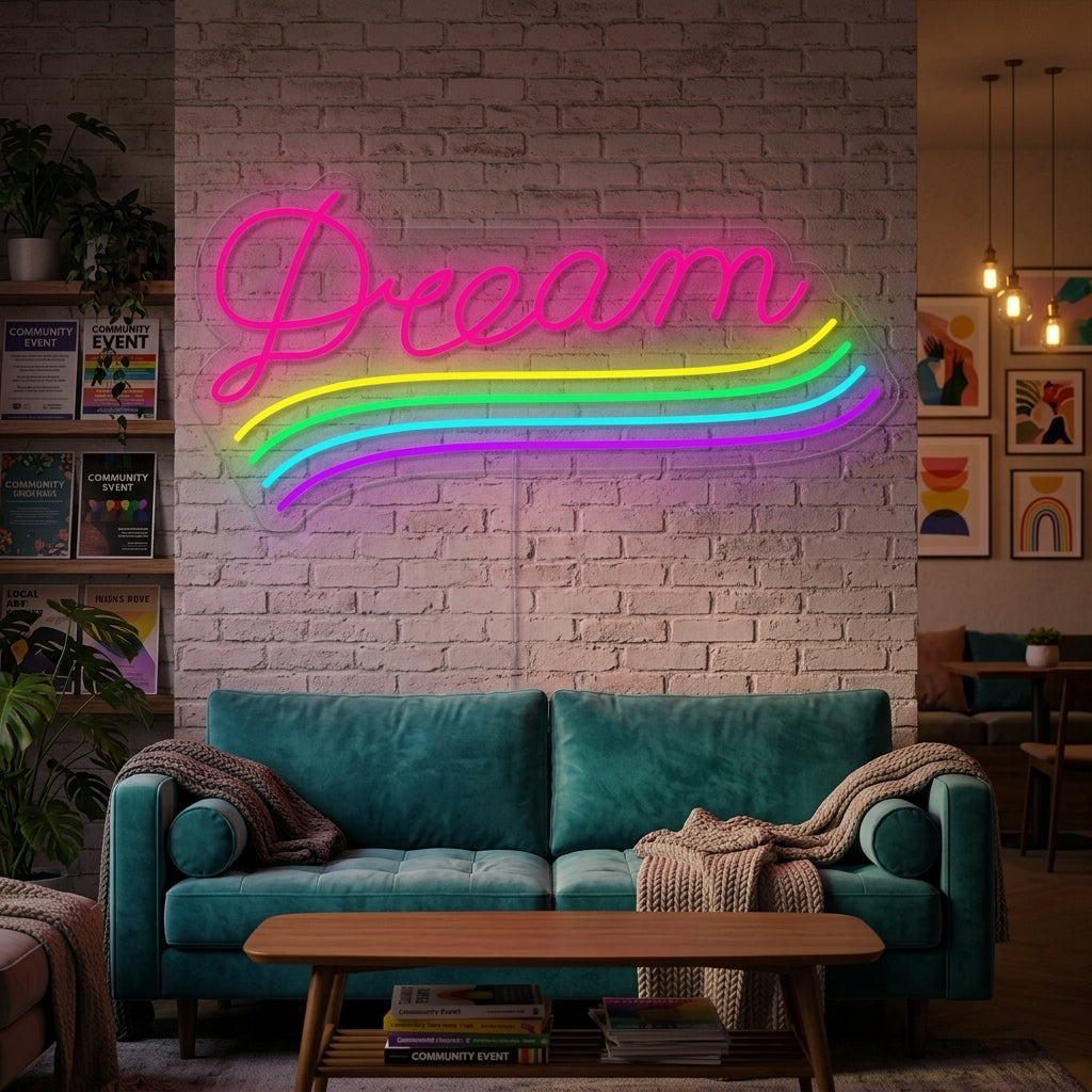 "Regenboogvlag Lgbt-Trots Uniek, Dream" Neon Verlichting