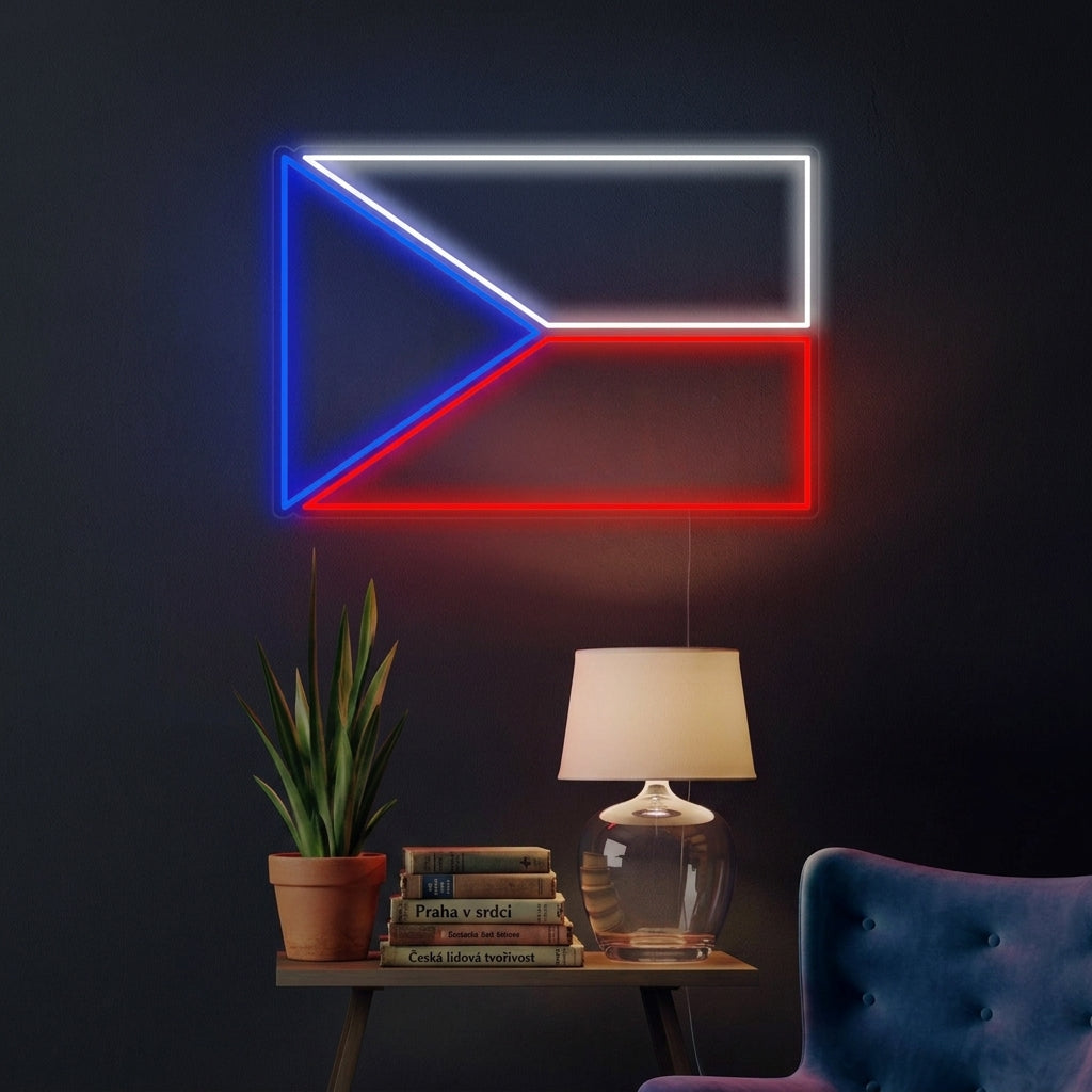 "Vlag Van Tsjechië" Neon Verlichting