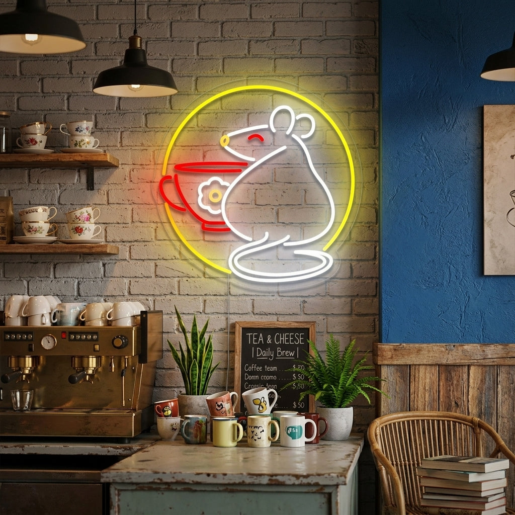 "Rat Met Beker" Neon Verlichting